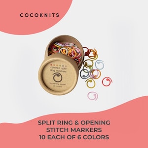 Knitting Stitch Markers: Colorful Split Rings and Openings - Reusable Set