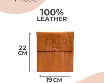 Muud Oslo - Luxury Leather Organizer for Knitting & Crochet Accessories | Compact Craft Storage Case