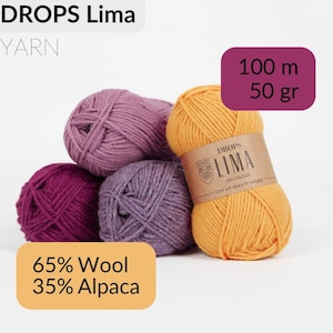 Filato DROPS Lima Wool Alpaca Blend DK - Filato perfetto per tutti i giorni per lavorare a maglia e all'uncinetto