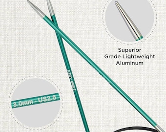 KnitPro Zing Fixed Aluminum Circular Knitting Needles: 40-120 cm