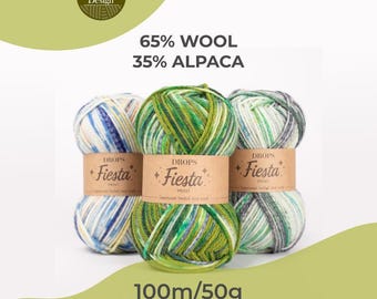 DROPS Fiesta Superwash Wool Yarn: DK Weight, Vibrant Color