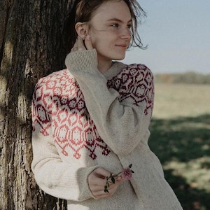 Kit per lavorare a maglia Lopapeysa: maglione nordico in lana biologica (schema GRATUITO)