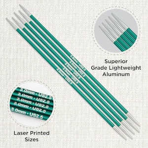 Zing Doppelspitznadeln 20 cm - Glatt & Leicht für Müheloses Stricken | KnitPro DPN Set