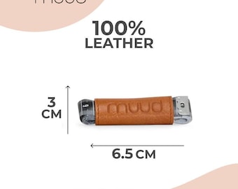 Muud Enya Leather Tape Holder for Knitters: Elegant Crochet Accessory