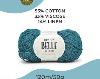 DROPS Belle Yarn - Luxurious, Soft, and Breathable Cotton Blend for Knitting & Crocheting
