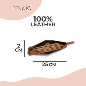 Muud Hee XL Leather Knitting Needle Case: Handmade Organizer