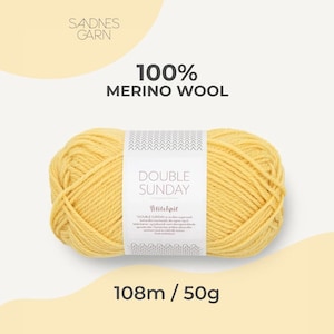 PetiteKnit Double Sunday Yarn - Fil Doux, Chaud et Polyvalent en 100% Laine Mérinos pour Tricot et Crochet Confortables