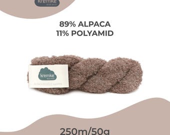 Kremke Alpaka Bouclé - Luxuriöses, Weiches und Texturiertes Alpakagarn für Gemütliches Stricken und Häkeln