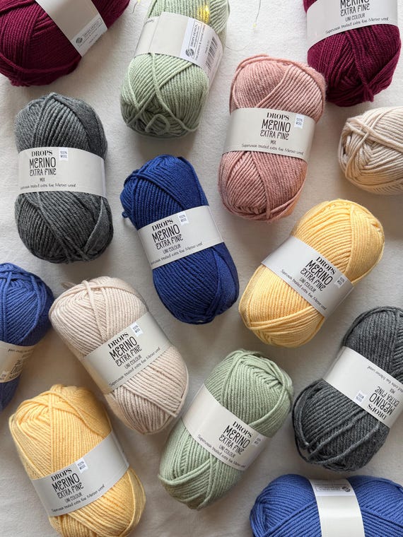 DROPS Merino Extra Fine Yarn: DK, Machine Washable Wool - Etsy