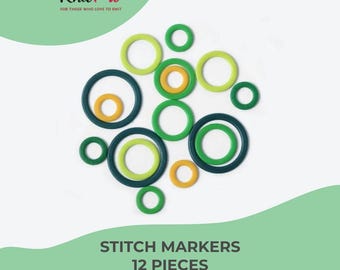 Colorful Stitch Markers: Knitting & Crochet Tool Set (12 Piece)