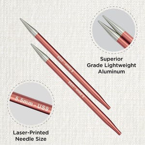 Pointes d'Aiguilles Circulaires Interchangeables Zing - Aluminium Léger | Lisses, Codées par Couleur & Durables