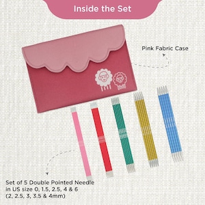 Zing Nadelspiel-Set – Leichte Aluminium-DPNs für Socken & Kleine Projekte – KnitPro