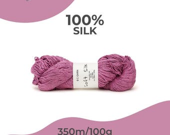 Natural Silk Yarn - BC GARN Soft Silk Bourette, Sport Weight for Knitting