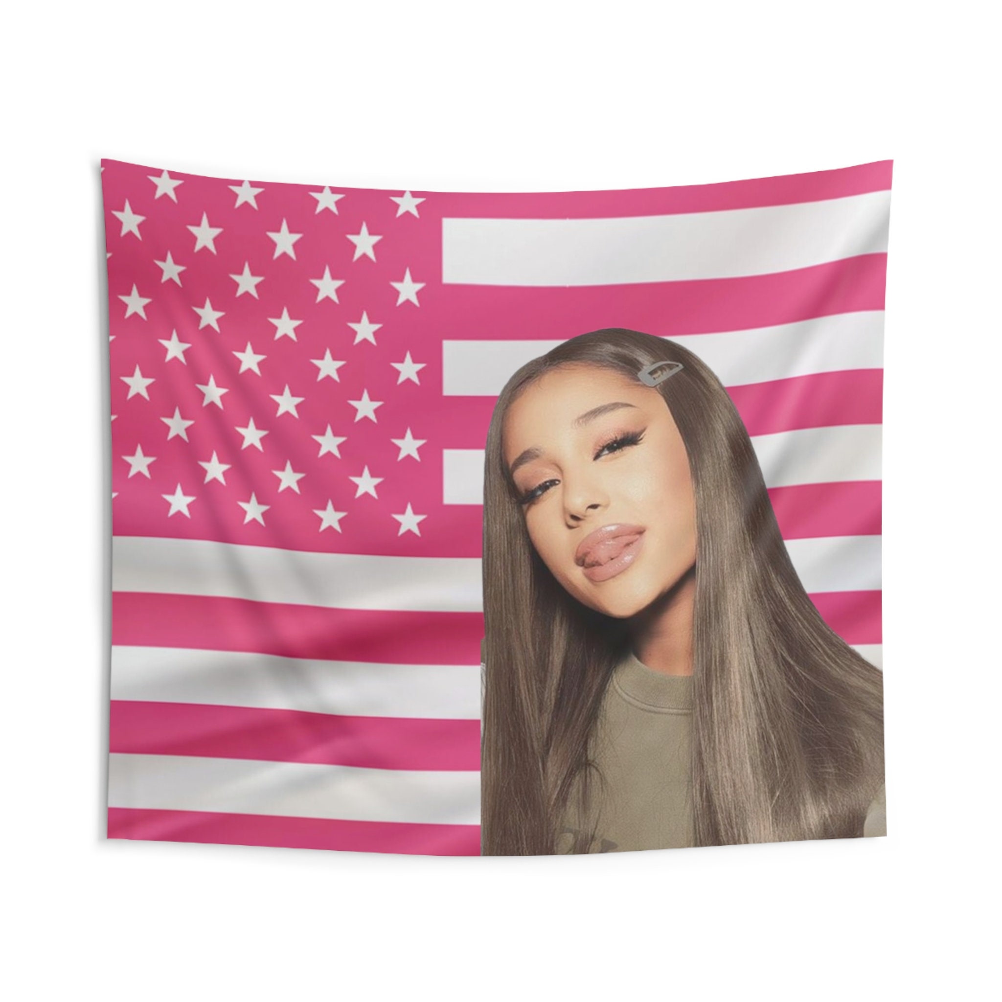 Ariana Grande Wall Tapestry Pink American Flag Trendy Indoor Decor Home Art Funny Meme College Dorm Room Decor Party Gift for Her Etsy