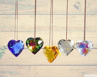 Crystal Heart Suncatcher For Window Hanging, Unique Gift, Christmas Gift, Garden And Home Decor, Rainbow Maker