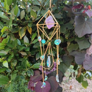 Capteur de soleil en cristal de chakra pour accrocher une fenêtre, décor de jardin, de maison, de balcon et de terrasse, cadeau unique pour elle, créateur d&#39;arc-en-ciel