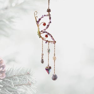 Sparkling Butterfly Suncatcher, Unique Christmas Gift, Boho Decor, Garden And Home Decor, Rainbow Maker