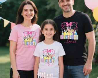 Custom Princess Birthday T-Shirt, Disney Birthday Girl Shirt, Personalized Birthday Matching Tee, Disney Princess Birthday Shirt