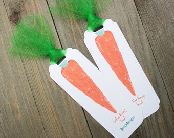 Set of 8 Easter bookmarks - Carrot - Teachers Reward - Easter Bunny Treat - Party Favor - Student Gift - Unique - Classmates - Personalized