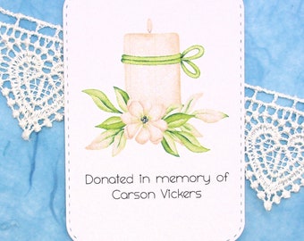 Donated In Memory of Personalized Bookplate - Set of 10 - Adhesive - Bereavement gift - Sticker - Book Plate - Memorial - Library - School