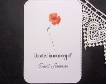 Donated In Memory of Personalized Bookplate - Set of 10 - Adhesive - Bereavement Gift - Sticker - Book Plate - Memorial - Library - School