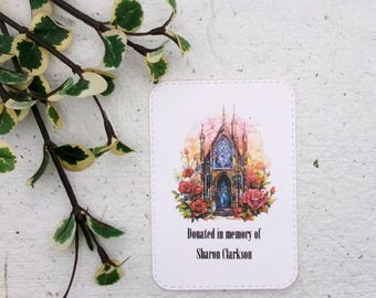 Church Donated In Memory of Personalized Bookplate - Set of 10 - Adhesive - Peel and stick - Sticker - Book Plate - Memorial - Library