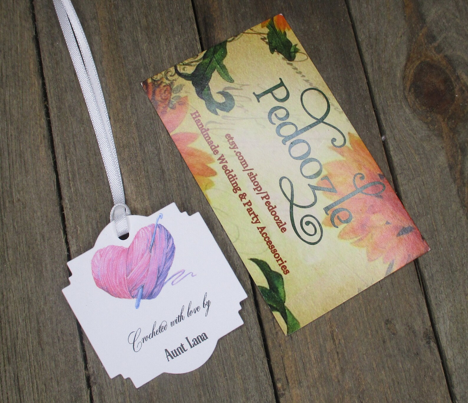 Hand Crocheted Tags Set of 15 Personalized Store Tags Handmade