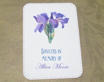 Donated In Memory of Personalized Bookplate - Set of 10 - Adhesive - Bereavement gift - Sticker - Book Plate - Memorial - Library - School