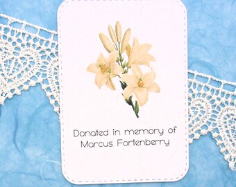 Donated In Memory of Personalized Bookplate - Set of 10 - Adhesive - Bereavement Gift - Sticker - Book Plate - Memorial - Library - School