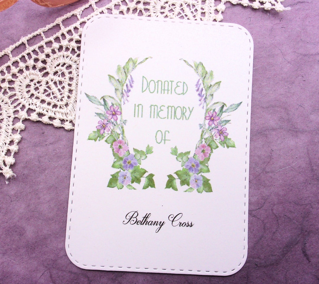 Donated in Memory of Personalized Bookplate Set of 10 Adhesive Peel and ...