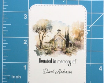 Donated In Memory of Personalized Bookplate - Set of 10 - Adhesive - Bereavement Gift - Sticker - Book Plate - Memorial - Library - School