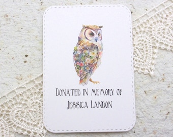 Donated In Memory of Personalized Bookplate - Set of 10 - Adhesive - Bereavement Gift - Sticker - Book Plate - Memorial - Library - School
