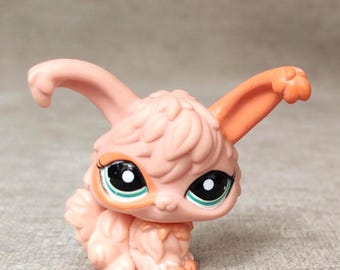 Littlest pet shop Bunny 1911: LPS Hasbro Pink Peach Angora Rabbit