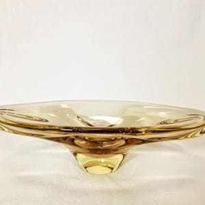 Vintage Zelezny Brod Glass Bowl by Miloslav Klinger – Mid-Century Czech Art Glass - Smoke Glass
