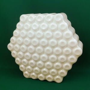 Vintage Milk Glass Opaline Ceiling light Wall Sconce Czechoslovakia Honeycomb Hexagon White Mid Century