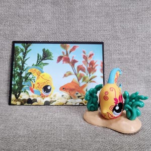 Littlest Pet Shop 1355 Angel Fish Postcard Pet Hasbro LPS Authentic tattoo deco LPS