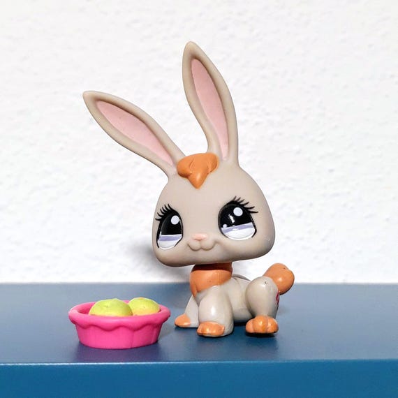 Littlest pet shop Bunny Rabbit 1036 Grey Long ears LPS Hasbro Figure