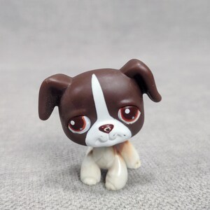 Perro bóxer Littlest Pet Shop LPS n.° 287 - Juguete auténtico de Hasbro con imán rojo