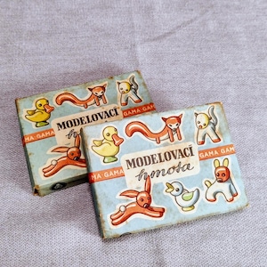 Vintage Koh-i-Noor Modelliermasse Set: Retro GAMA Plasteline, Czechoslovakia