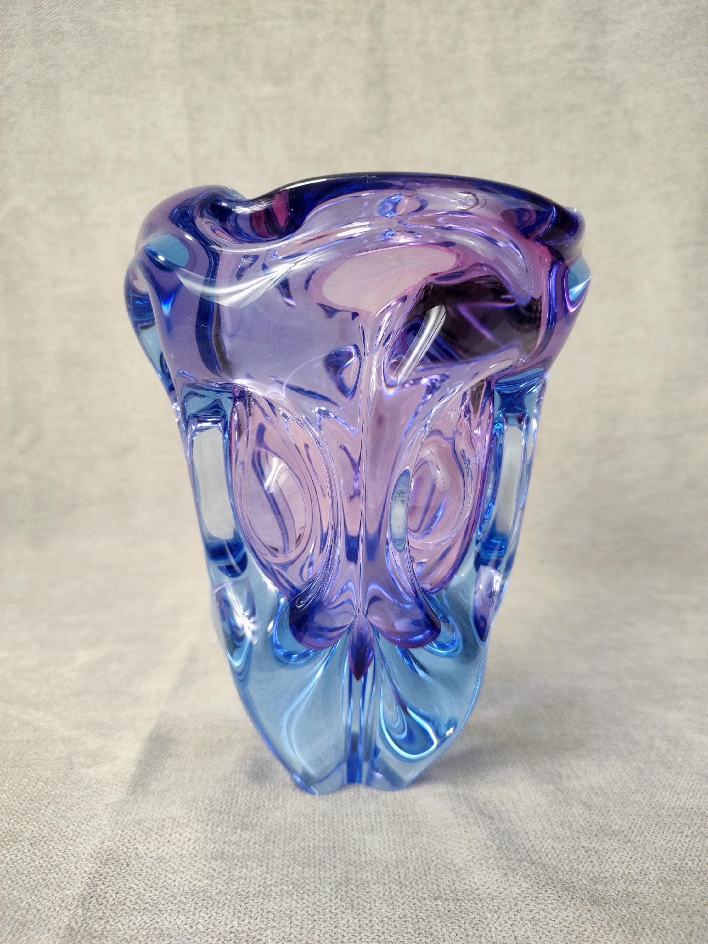 チェコ　ボヘミア　クリスタル　美しいガラス　CRYSTAL エッチング花瓶 チェコ ボヘミア クリスタル 美しいガラス CRYSTAL エッチング花瓶