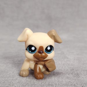 Littlest Pet Shop 1516 Boxer Puppy Dog Hasbro G1 Bobblehead LPS Juguete auténtico coleccionable