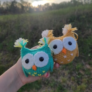 Crochet Owl Bag Charm, Owl Amigurumi, Crochet Owl, Owl Keychain