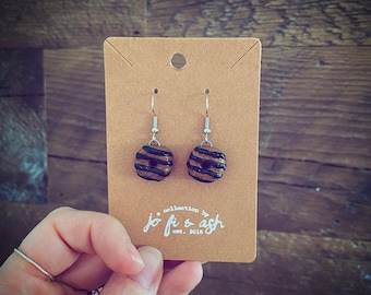 Polymer Clay Girl Cookie Earrings, Pendant Sterling Silver Dangle Earring, Kid's Jewelry, Special Gift Present, Scout Booth Selling Season