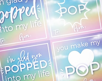 Descarga INSTANTÁNEA Digital POP IT Fidget Toy Día de San Valentín Insertar tarjeta Rainbow Multicolor Imprima usted mismo San Valentín