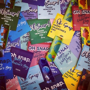 CUSTOM Download Digital OH SNAP Slap Bracelet Valentine’s Day Kid Insert Card Multicolor Print Yourself Valentines Unisex
