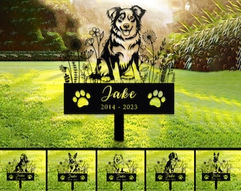 Custom Dog Memorial Stake, Pet Design Garden Sign, Gift for Pet, Dog Grave Marker,  Personalized Dog Garden Sign, Pet Loss Gift