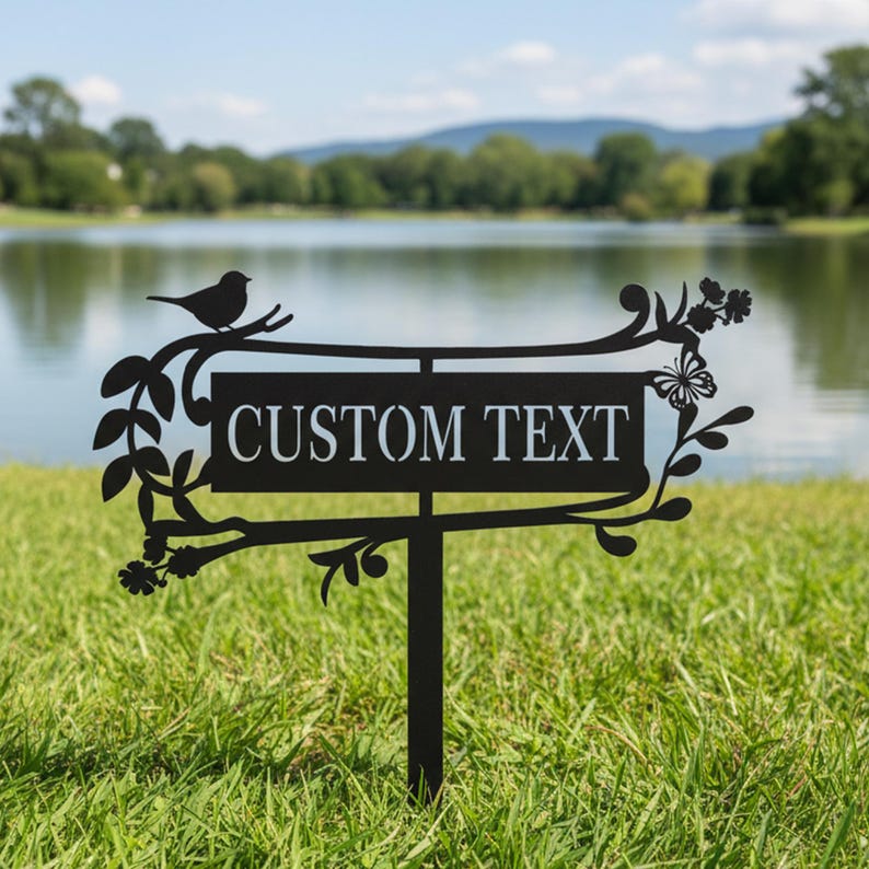 Gardener Name Sign, Custom Garden Sign With Stake, Flower Design ...