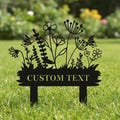 Gardener name Sign, Custom Garden Sign with stake, Flower Design Personalized Garden Sign,Dad's metal Garden sign, Gift for gardener woman