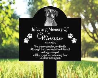 Custom Pet Portrait Memorial Stake, Pet Photo Garden Sign, Gift for Pet, Dog Grave Marker,  Personalized Dog Garden Sign, Pet Loss Gift