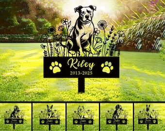 Custom Dog Memorial Stake, Pet Design Garden Sign, Gift for Pet, Dog Grave Marker,  Personalized Dog Garden Sign, Pet Loss Gift